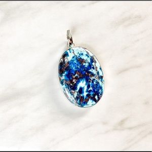 Turquoise Oval Pendant 925 Silver #9